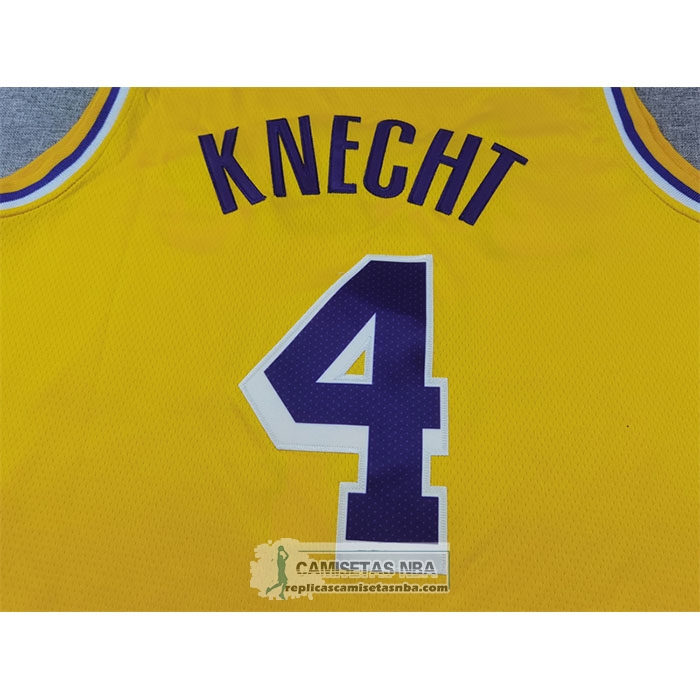 Camiseta Los Angeles Lakers Dalton Knecht NO 4 Icon 2024-25 Amarillo